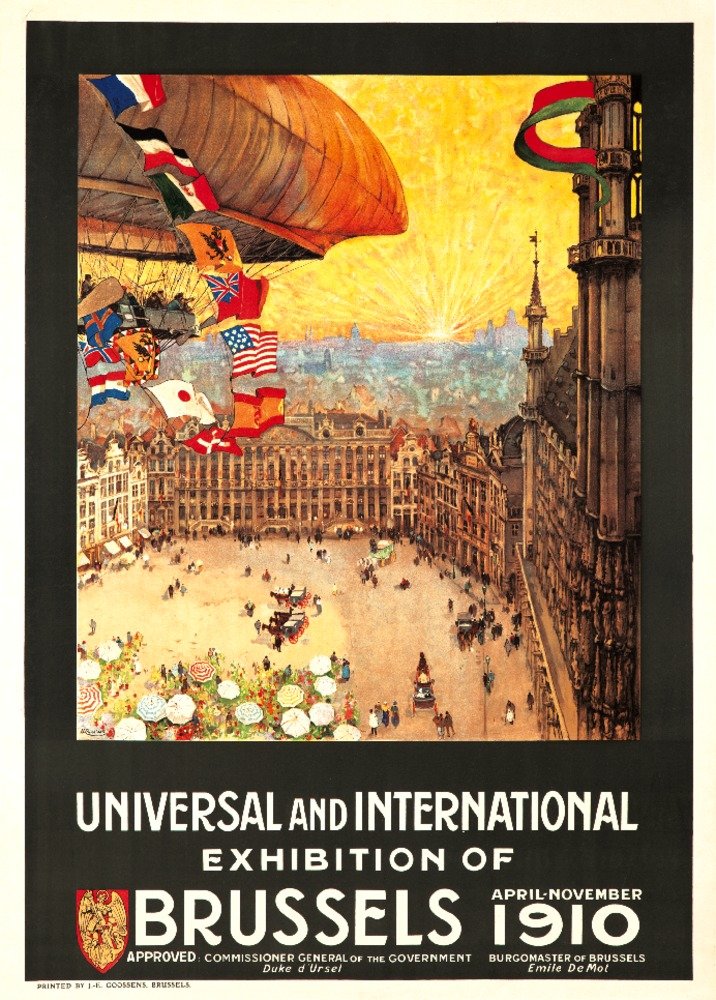 Amazon.com: Brussels, Universal Exhibition Vintage Poster (artist